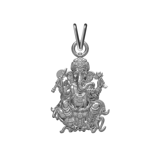 Silver Lord Ganesha Pendant For Blessing