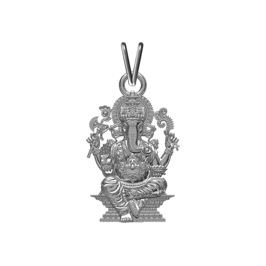 Silver Lord Ganesh Siting Pendant
