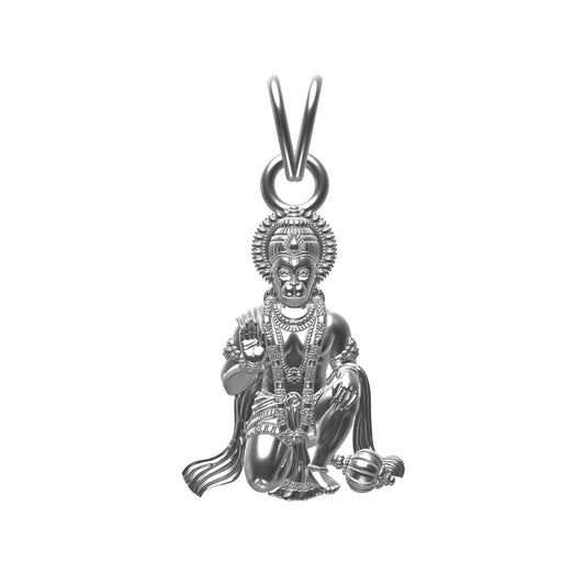Silver God Bajrang Bali Hanuman Pendant