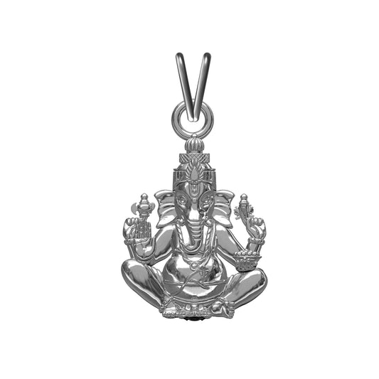 Silver Ganesh Ganapathi Pendant For Health & Blessing