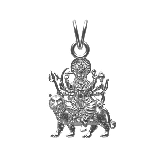 Sterling Silver Goddess Durga Maa Pendant