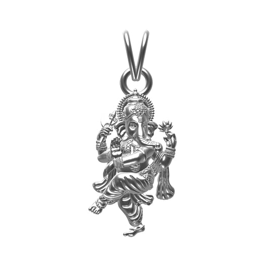 Silver God Ganesha Blessing Silver Pendant