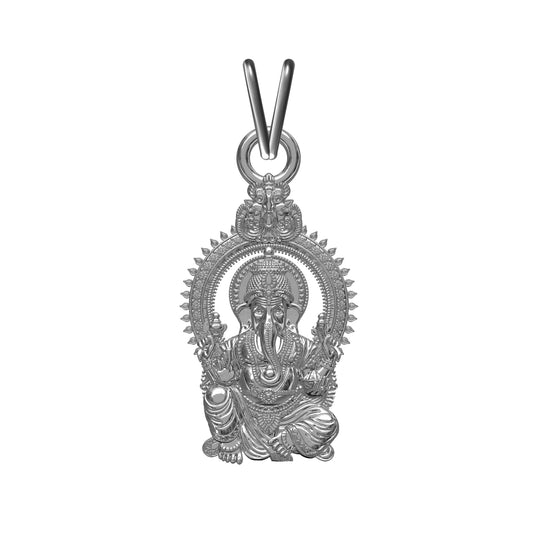 Silver Shree Ganesha Sitting Pendant