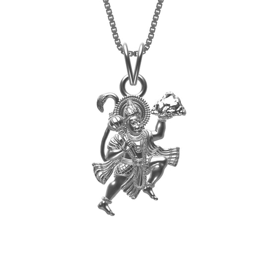 Silver Maha Bajrangbali Pavanputra Hanuman Pendant