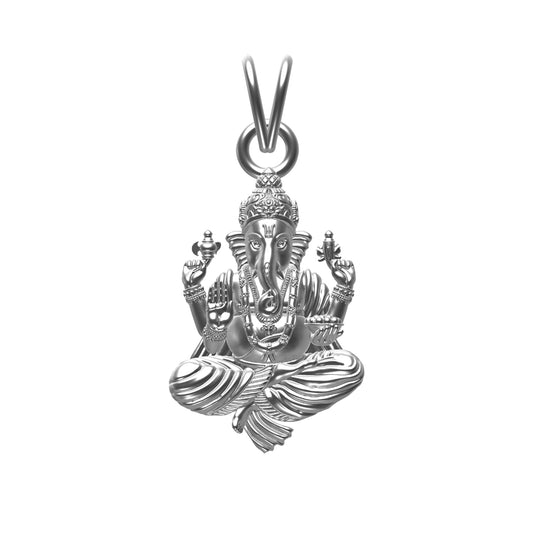 Sterling Silver God Ganesha Pendant