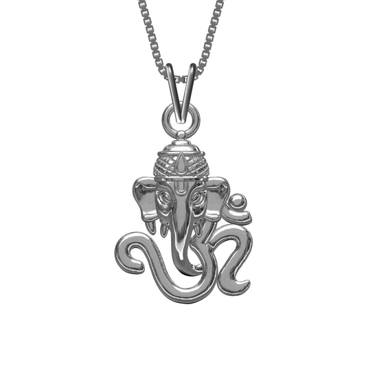 Silver OM Ganesha God Pendant