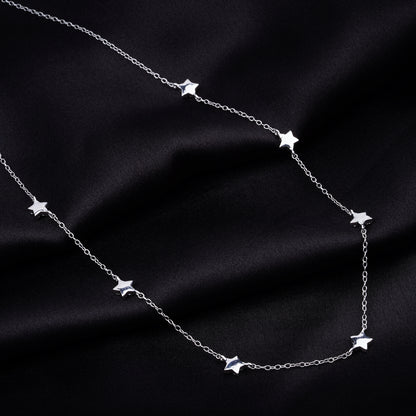 Silver Choker Star Minimalist Necklace