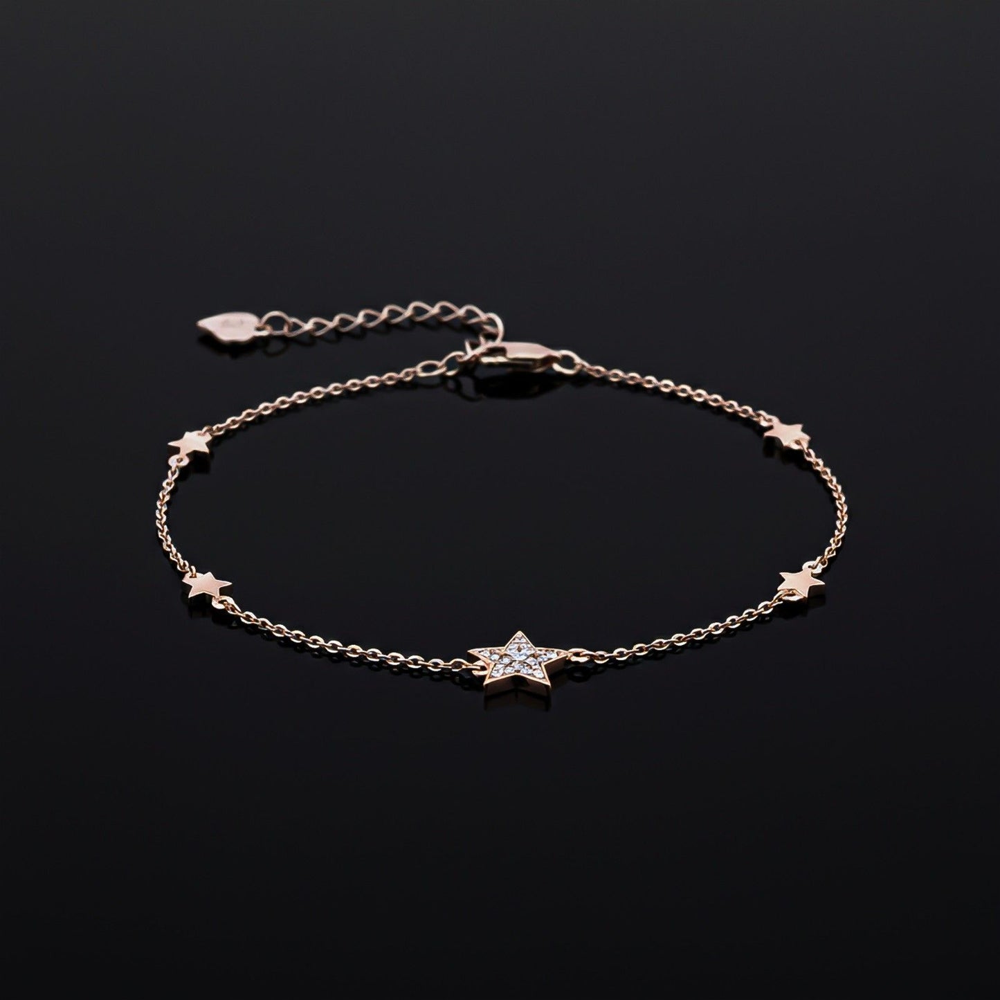 Rose Gold Star Family Anklet