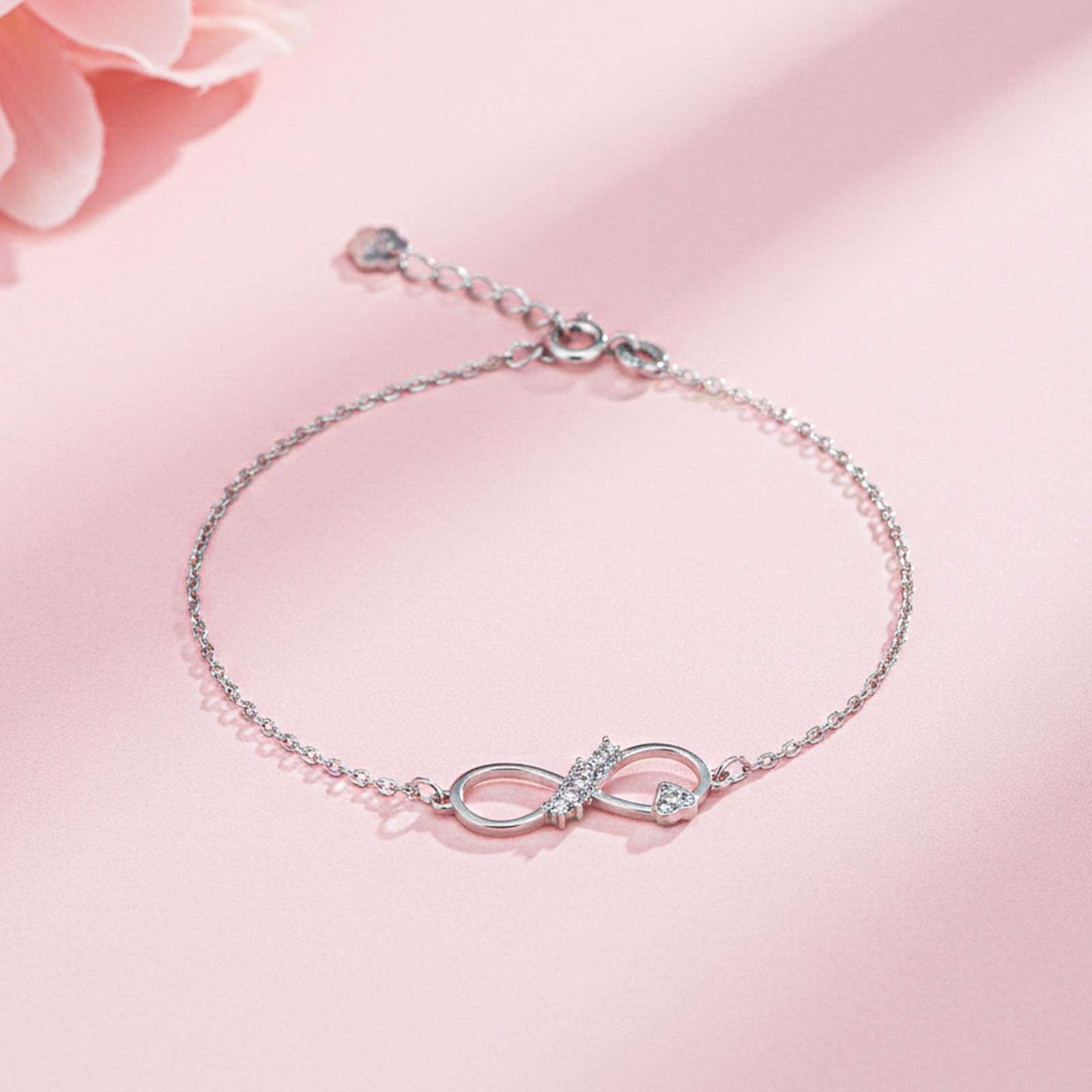 Buy Silver Infinity Heart Bracelet Online | Zalkari