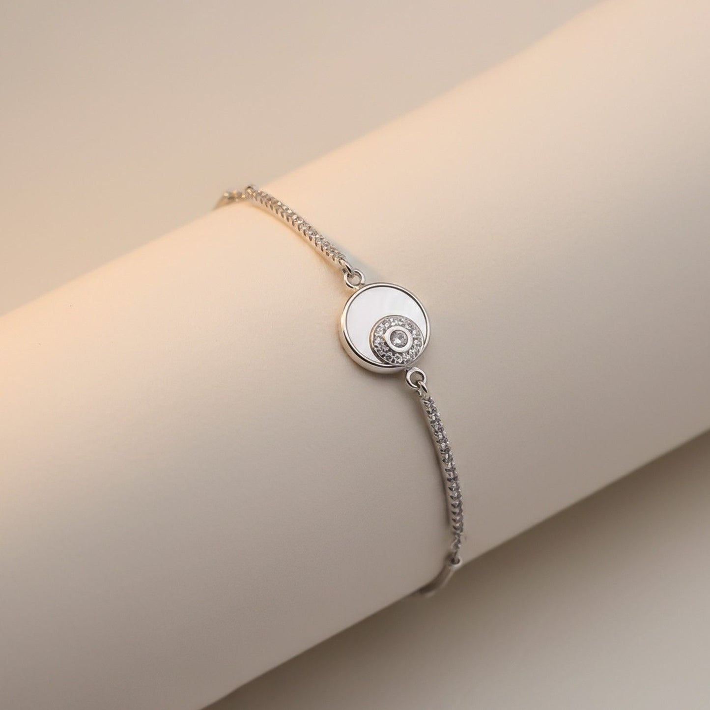 Silver Medallion Bracelet For Her