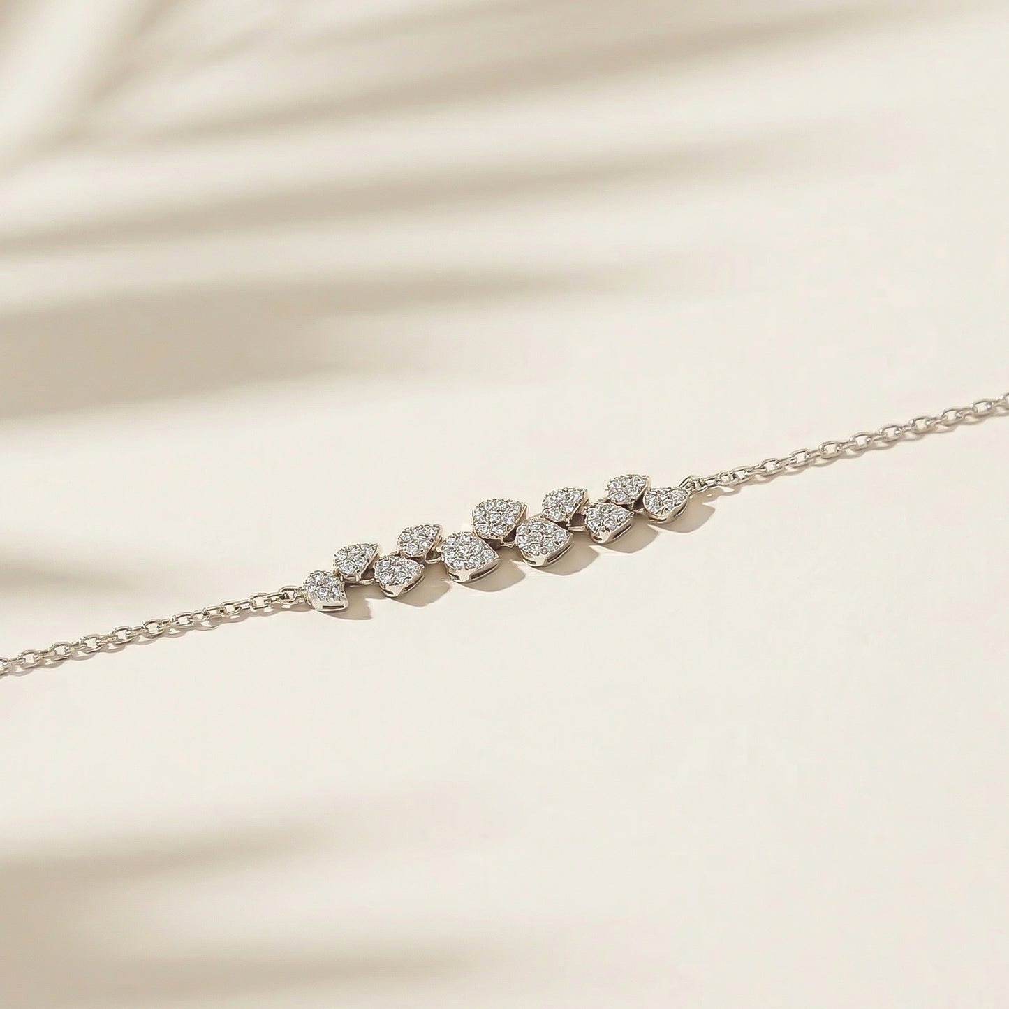 Silver Dainty Heart CZ Bracelet