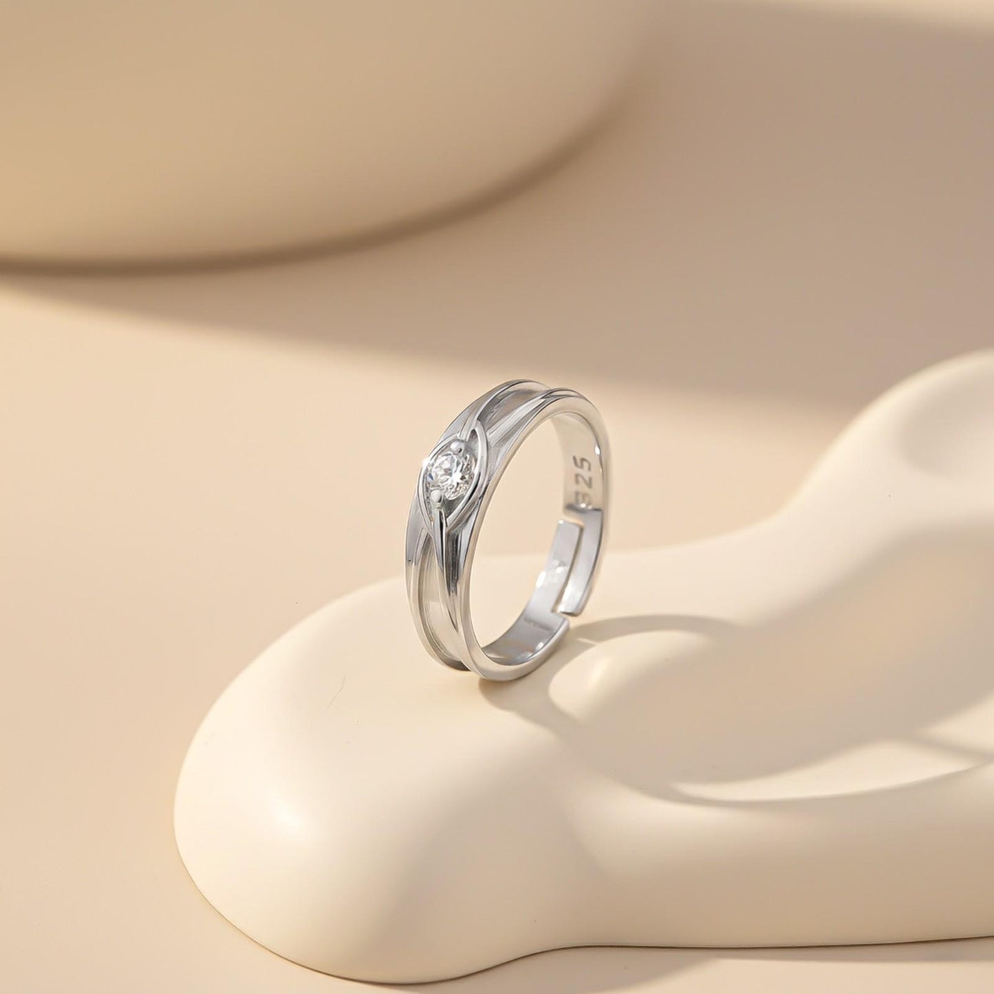 Silver Criss Cross Ring For Him