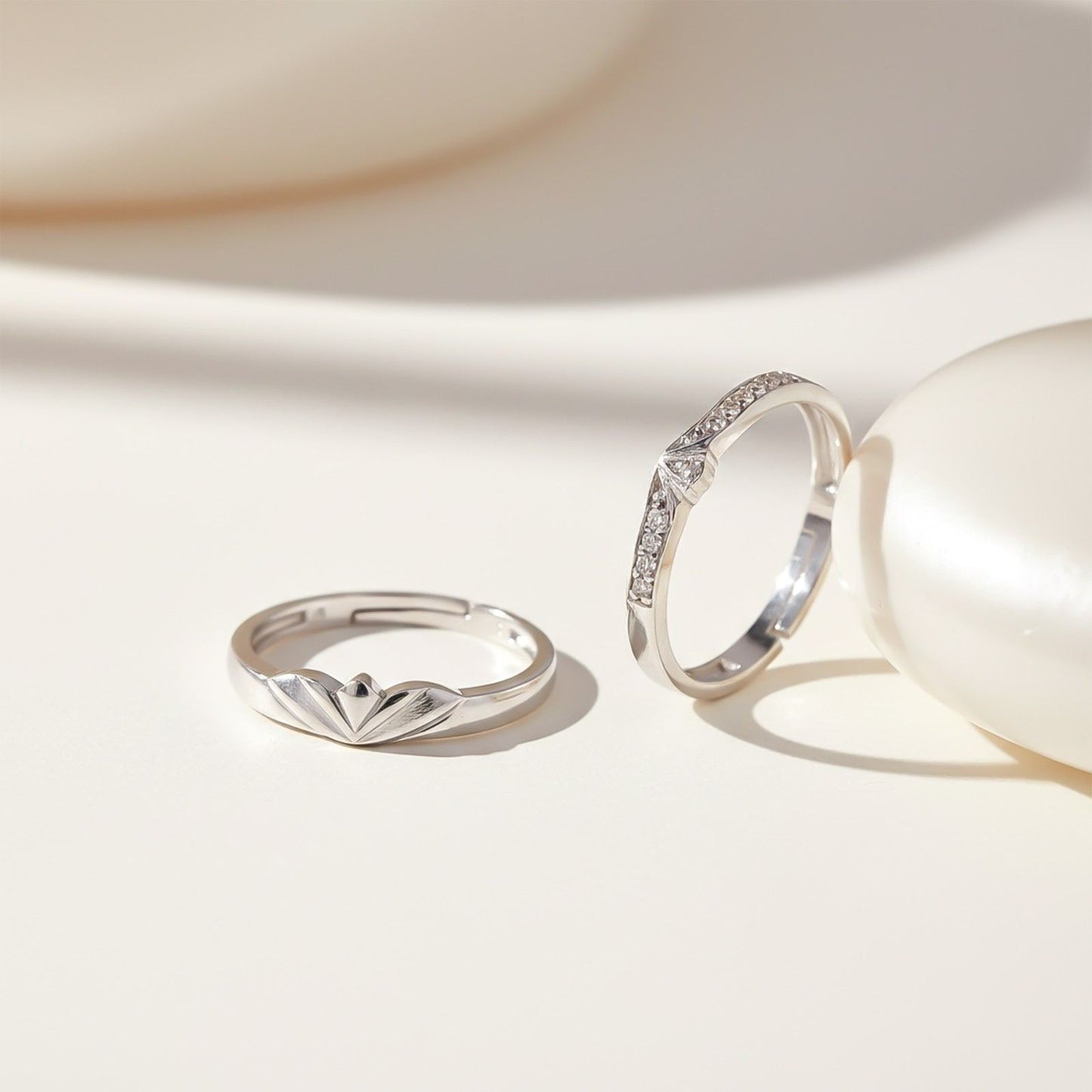 Silver Princess Knight Couple Rings