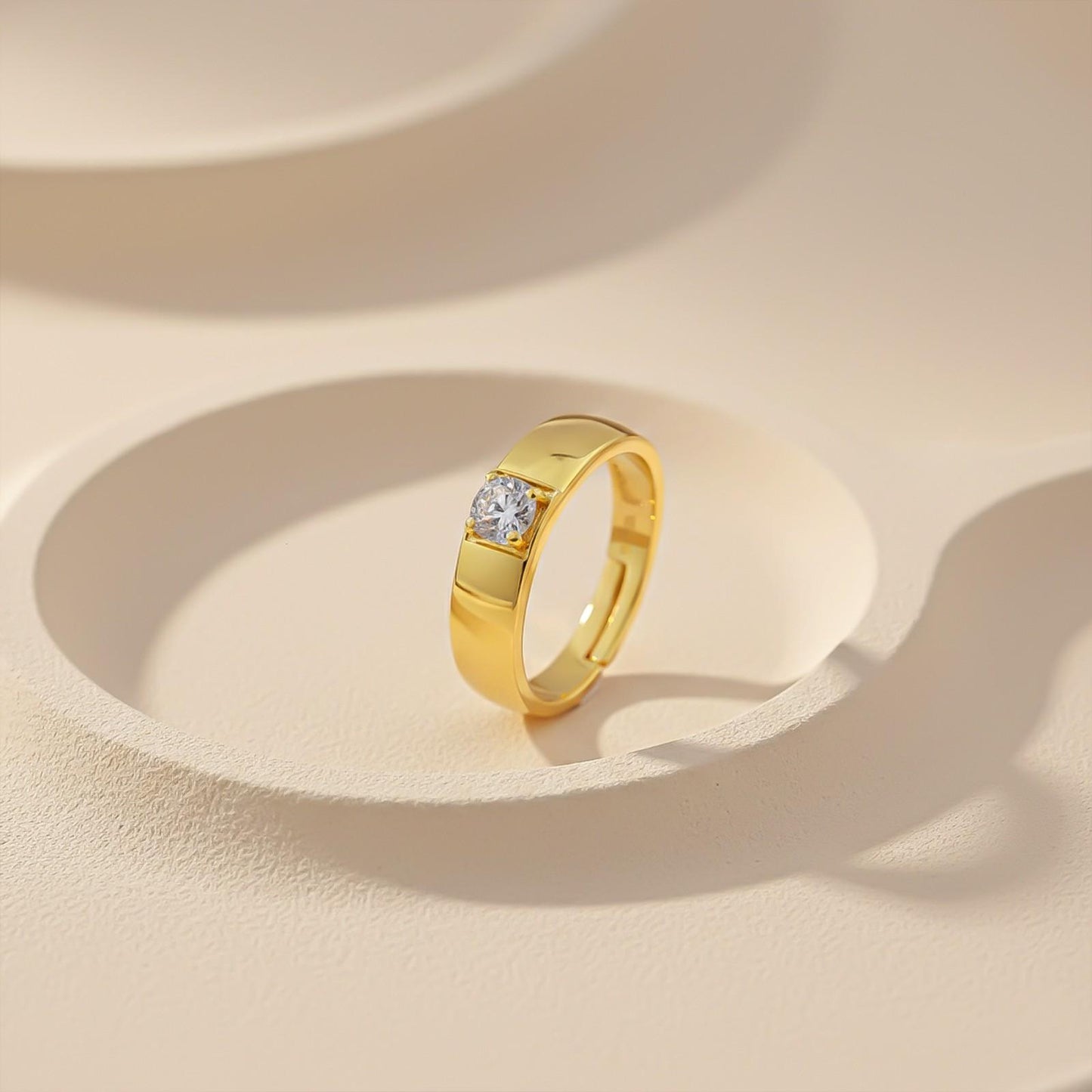 Golden Solitaire Classic Love Ring for Boys