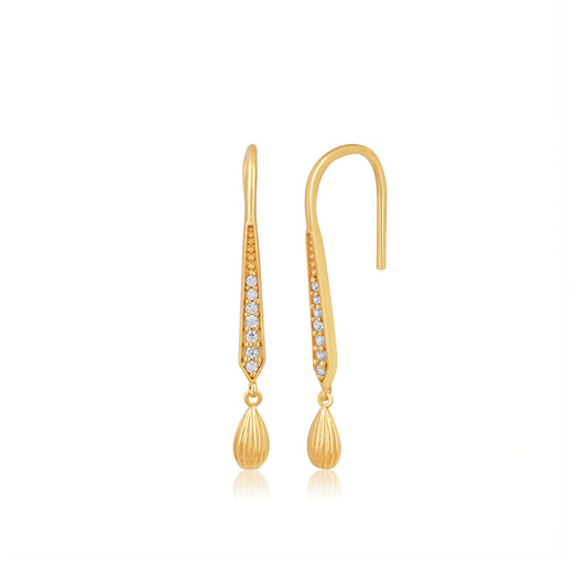 Golden Classic Hook Style Drop Dangle Earrings