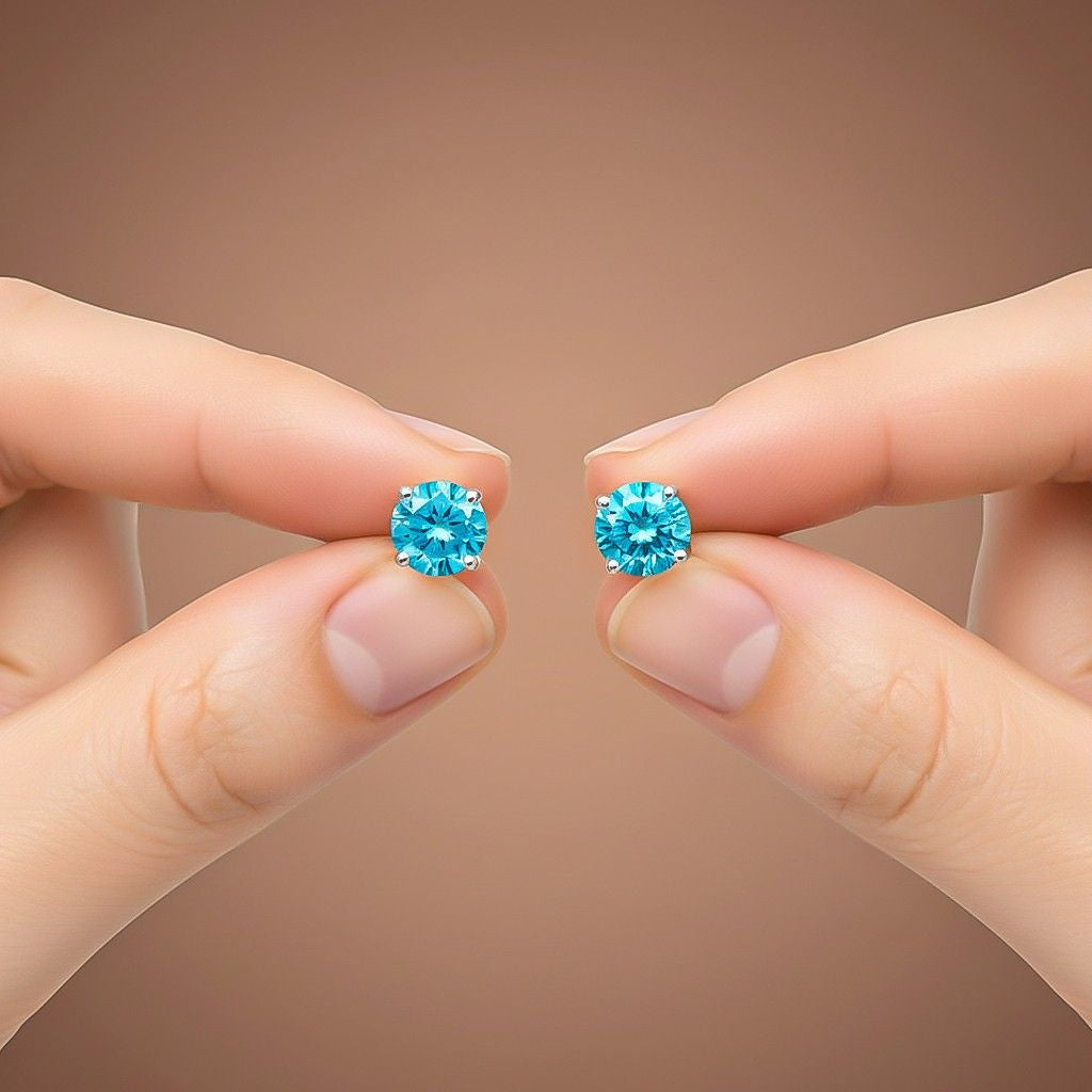 Silver Topaz Bold Stud Earrings