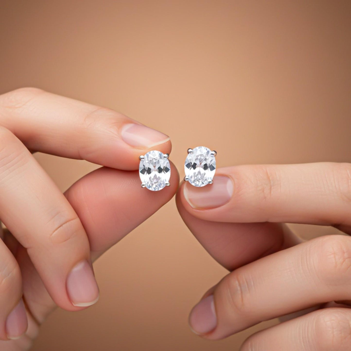 Silver Zircon Classic Stud Earrings