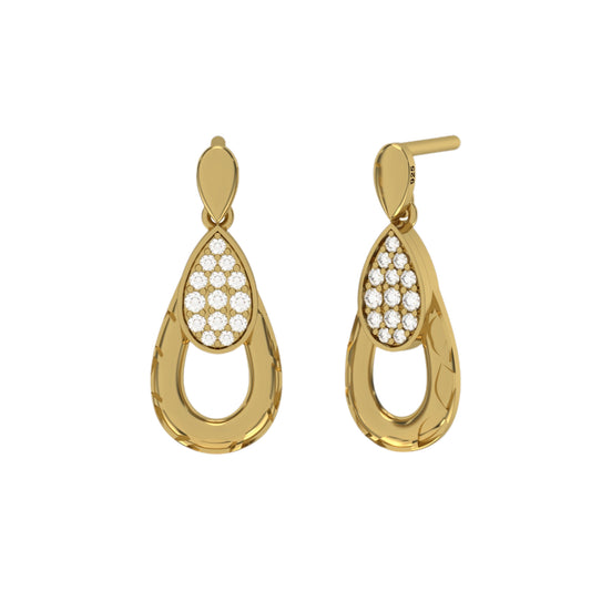 Golden Gold Teardrop Earrings