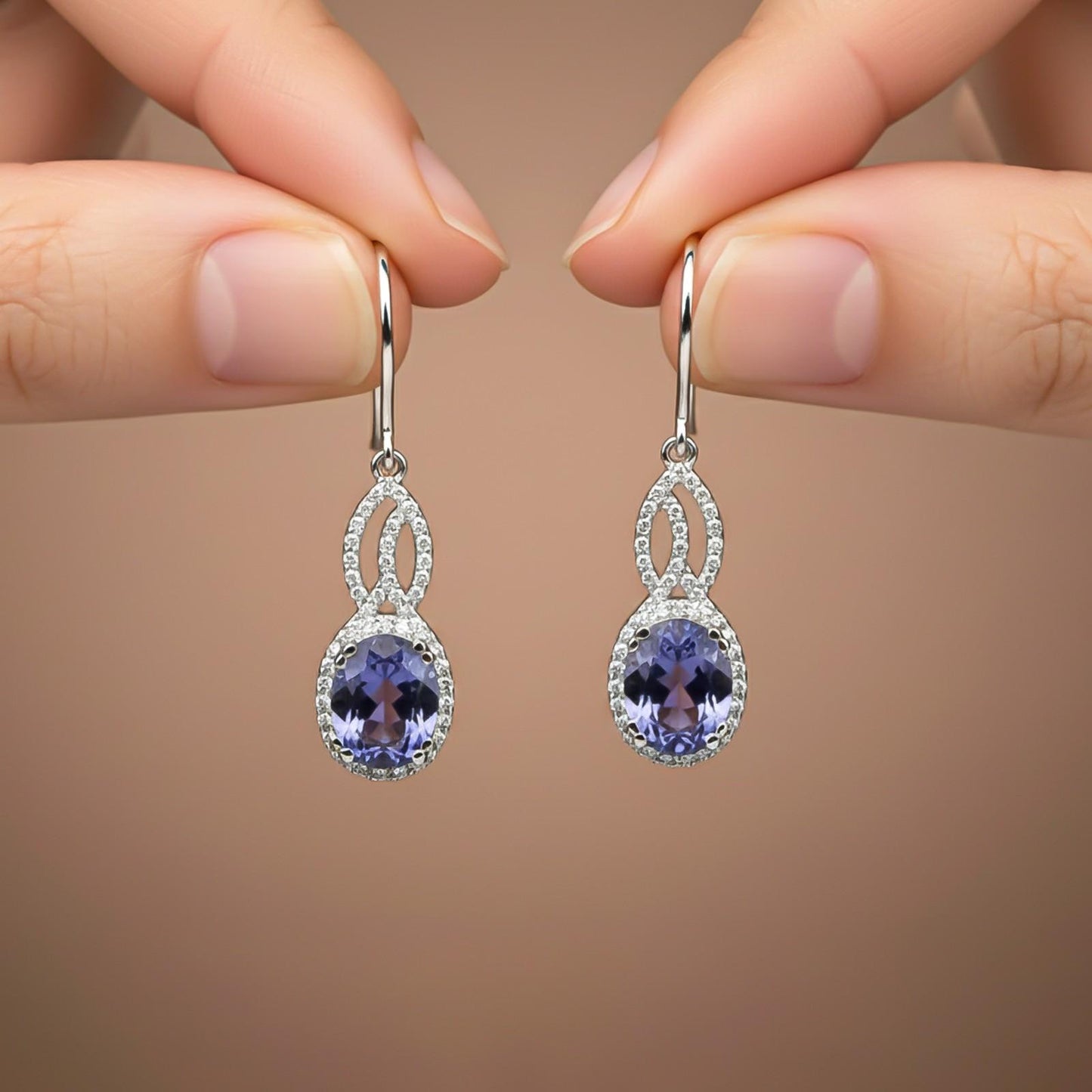 Silver Blue Night Dangle Earrings