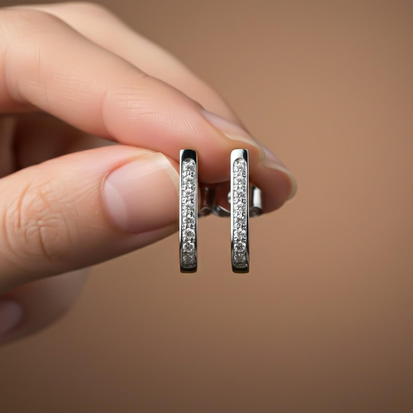 Silver Sculpted Minimalist Stud Earrings