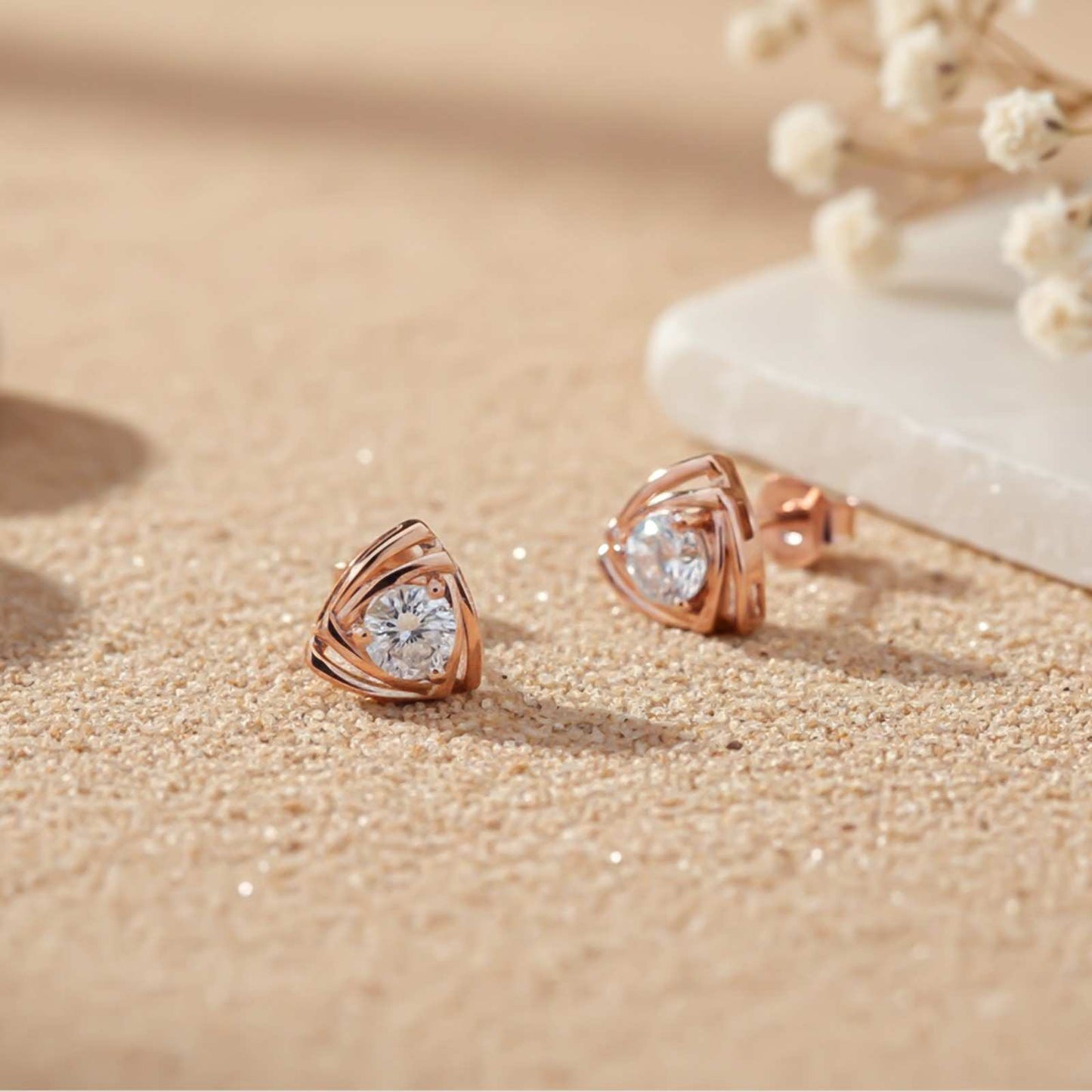 Rose Gold Triage of life Stud