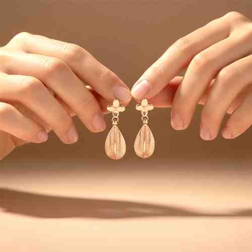 Rose Gold Leafy Hazel Earrings