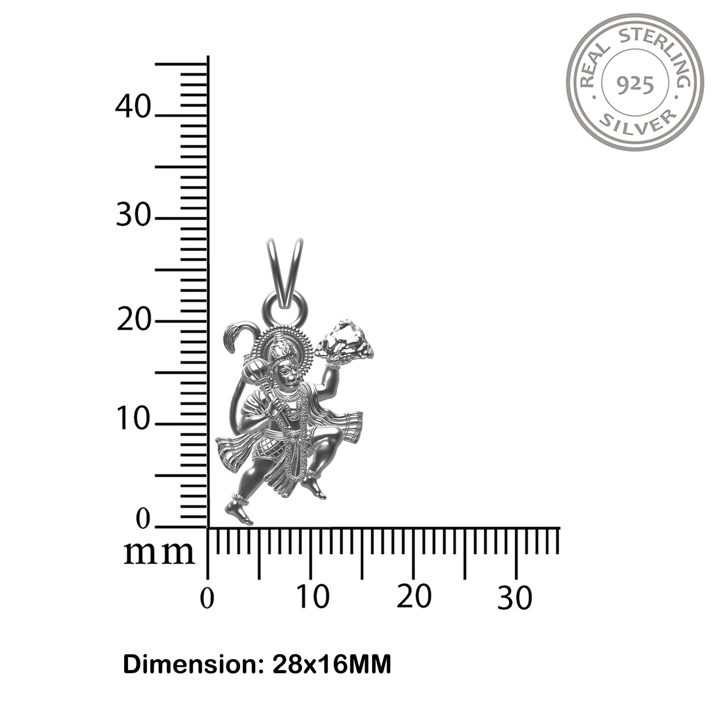 925 sterling Silver God Pendant