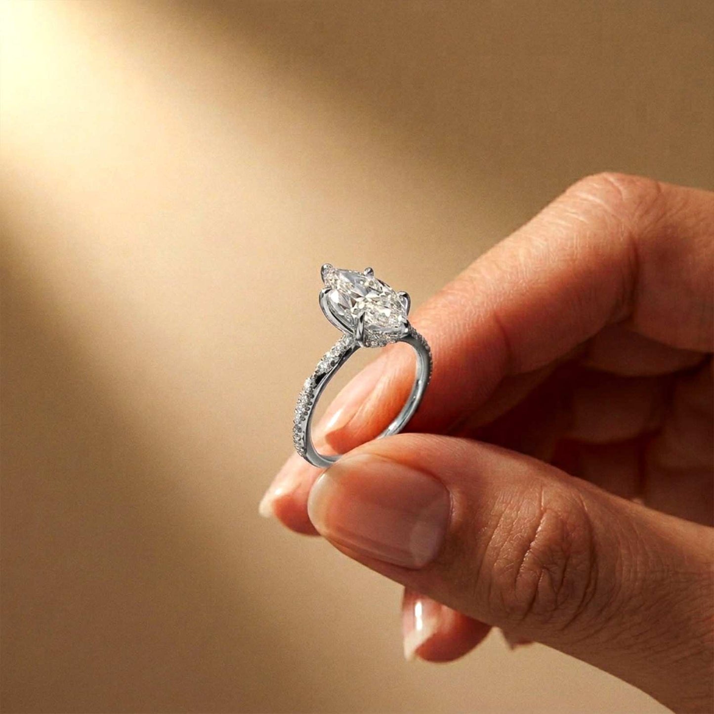 2.53Ct Moissanite Solitaire Pave Twist Ring