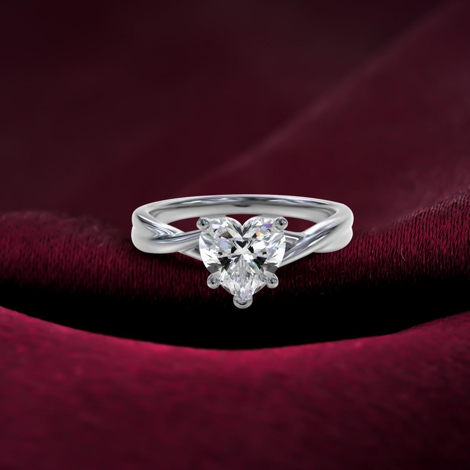 1Ctw Moissanite Infinity Twist Heart Engagement Ring