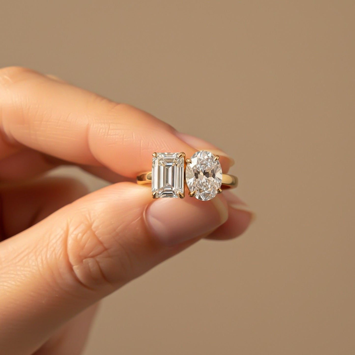 2Ctw Moissanite Dual Stone Ring