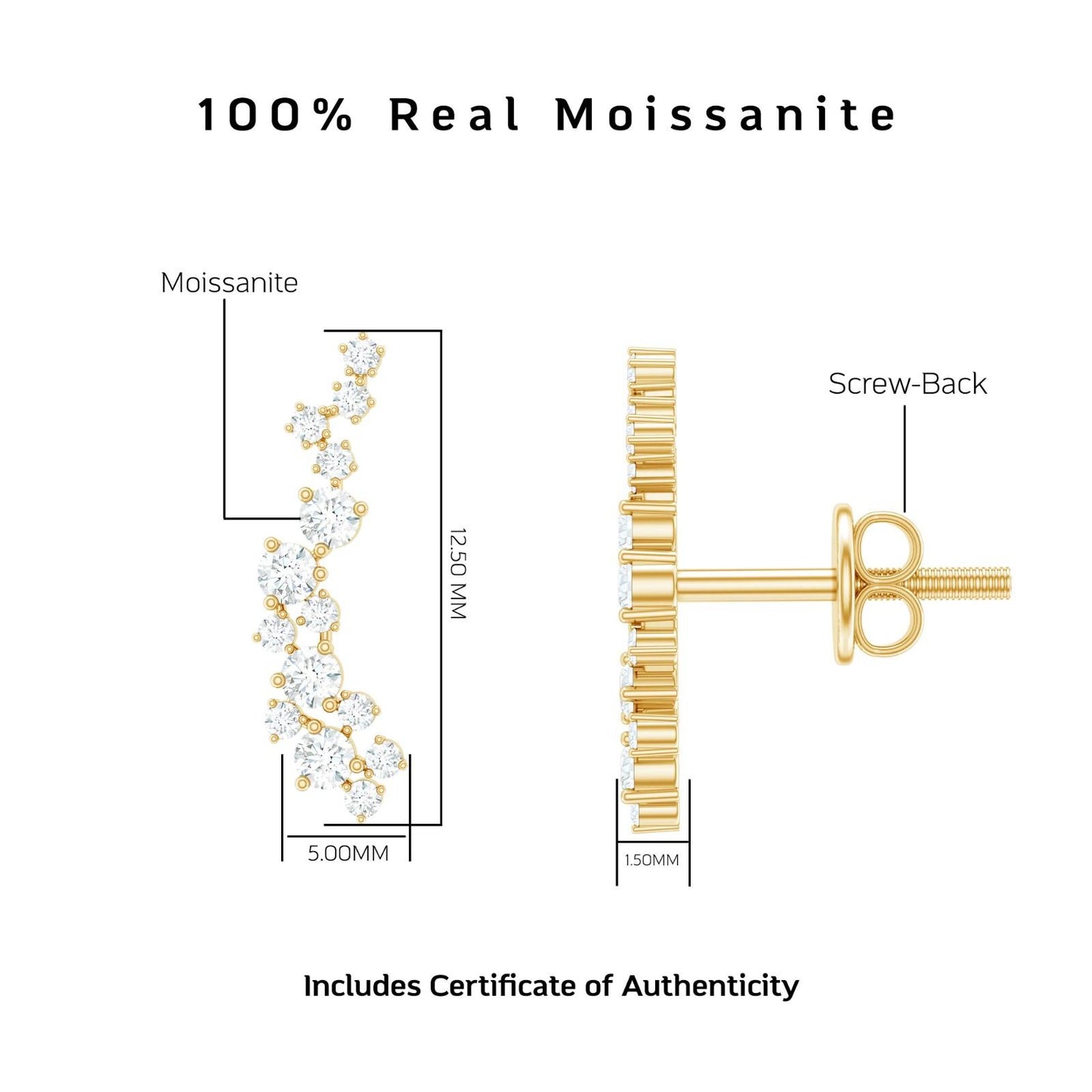 Silver Moissanite, Moissanite Jewelry, Moissanite Jewelry For Women, Certified Moissanite