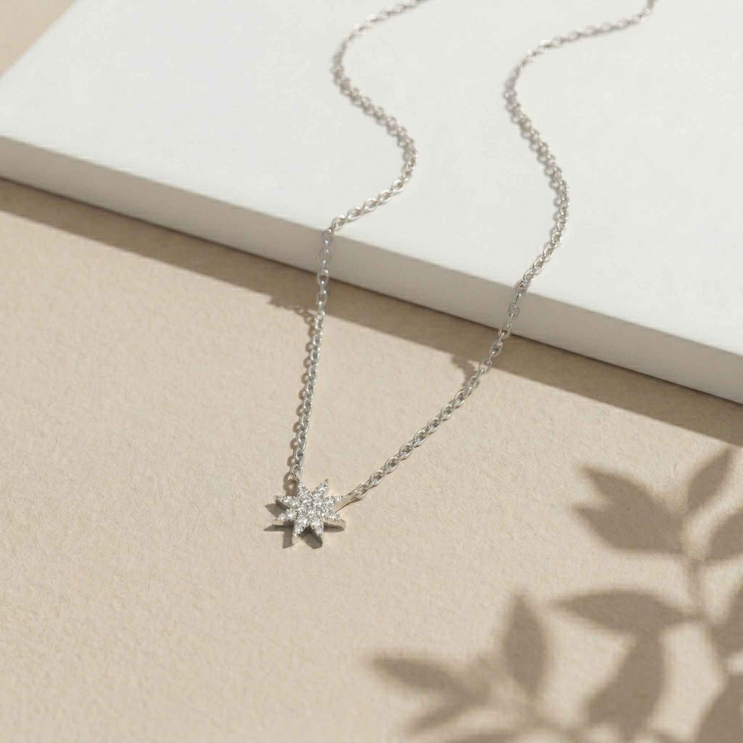0.17Ct Moissanite Celestial Starburst Pendant