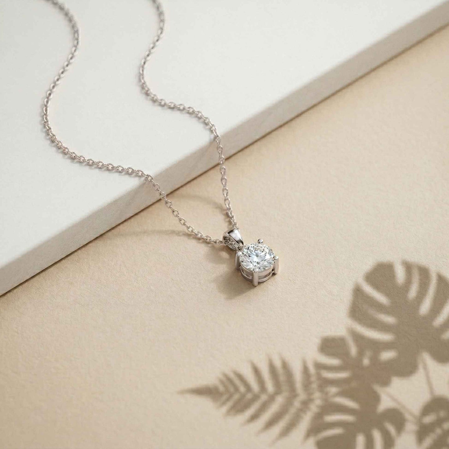 1Ct Moissanite Classic Solitaire Round Pendant