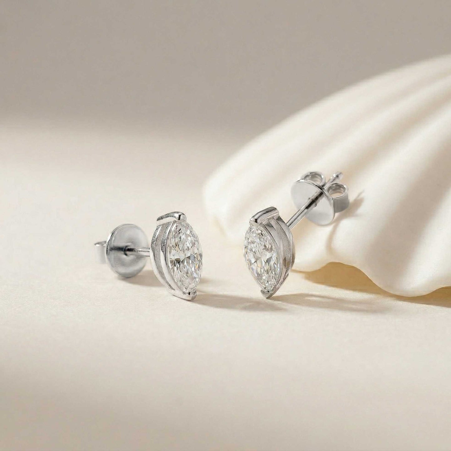 1.5Ct Moissanite Sleek Marquise Cut Stud Earrings