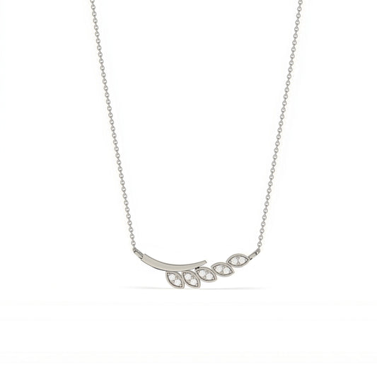 Silver Zircon Bar Necklace