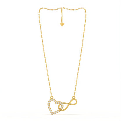 Golden Heart Infinity Zircon Necklace For Women
