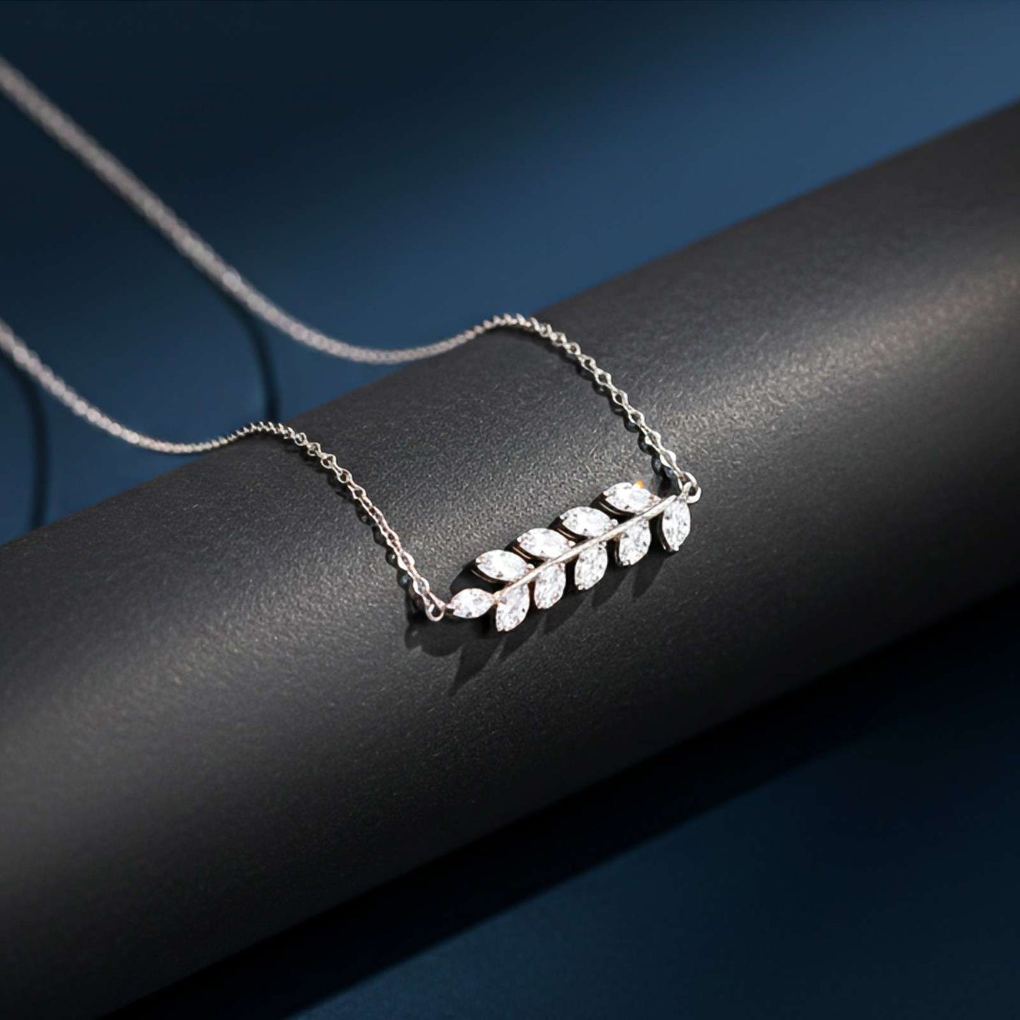 Sterling Silver Olive Leaf Design Necklace