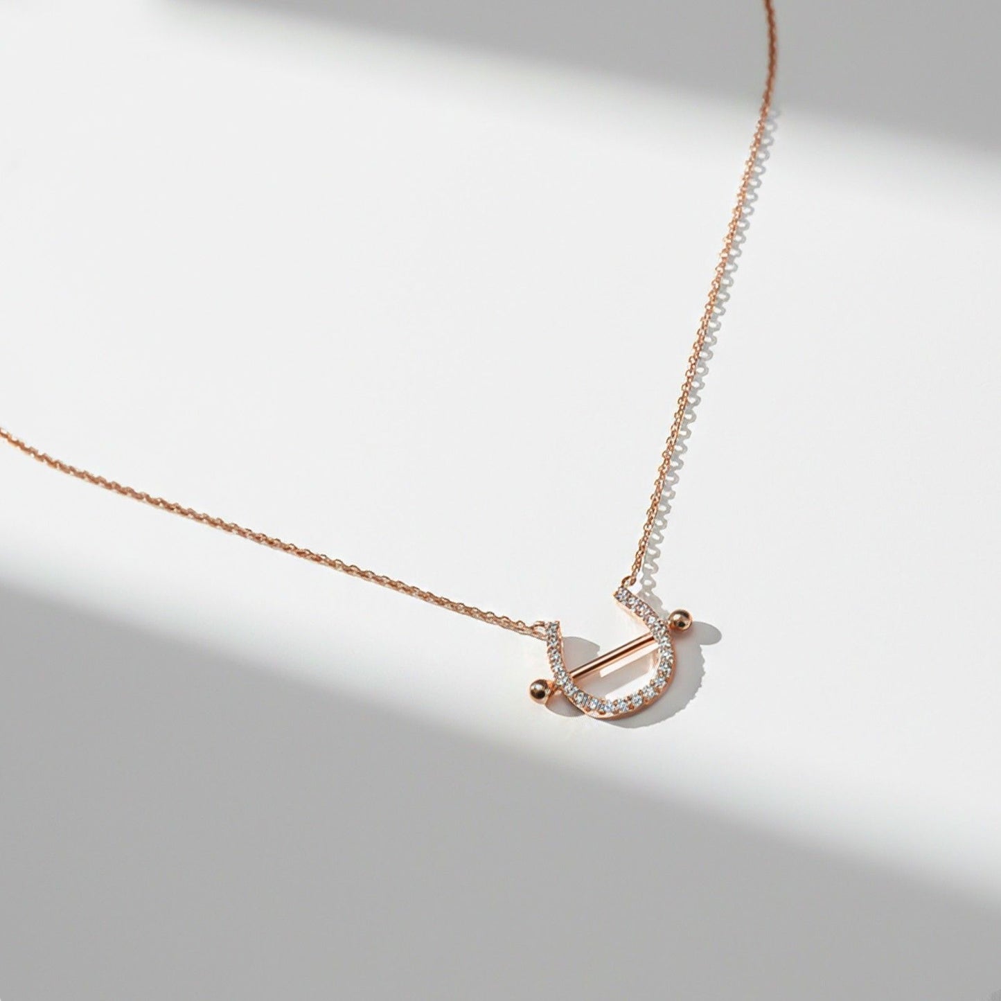Rose Gold Horseshoe Necklace