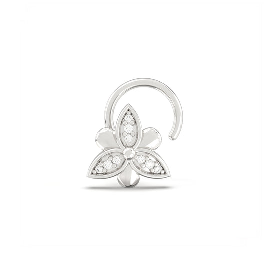 Sterling Silver Floral Flower Nose Pin