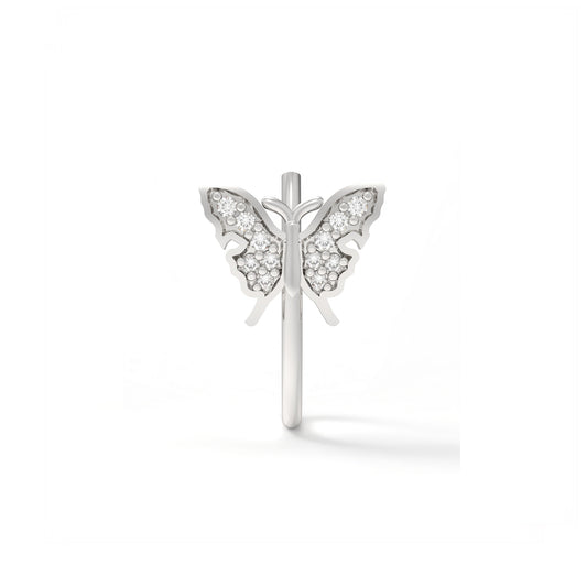 Silver Diamond Butterfly Tiny Nosepin