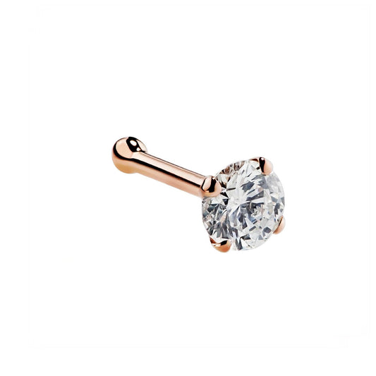 Rose Gold Cubic Zircon Nose Ring (pack of 2)