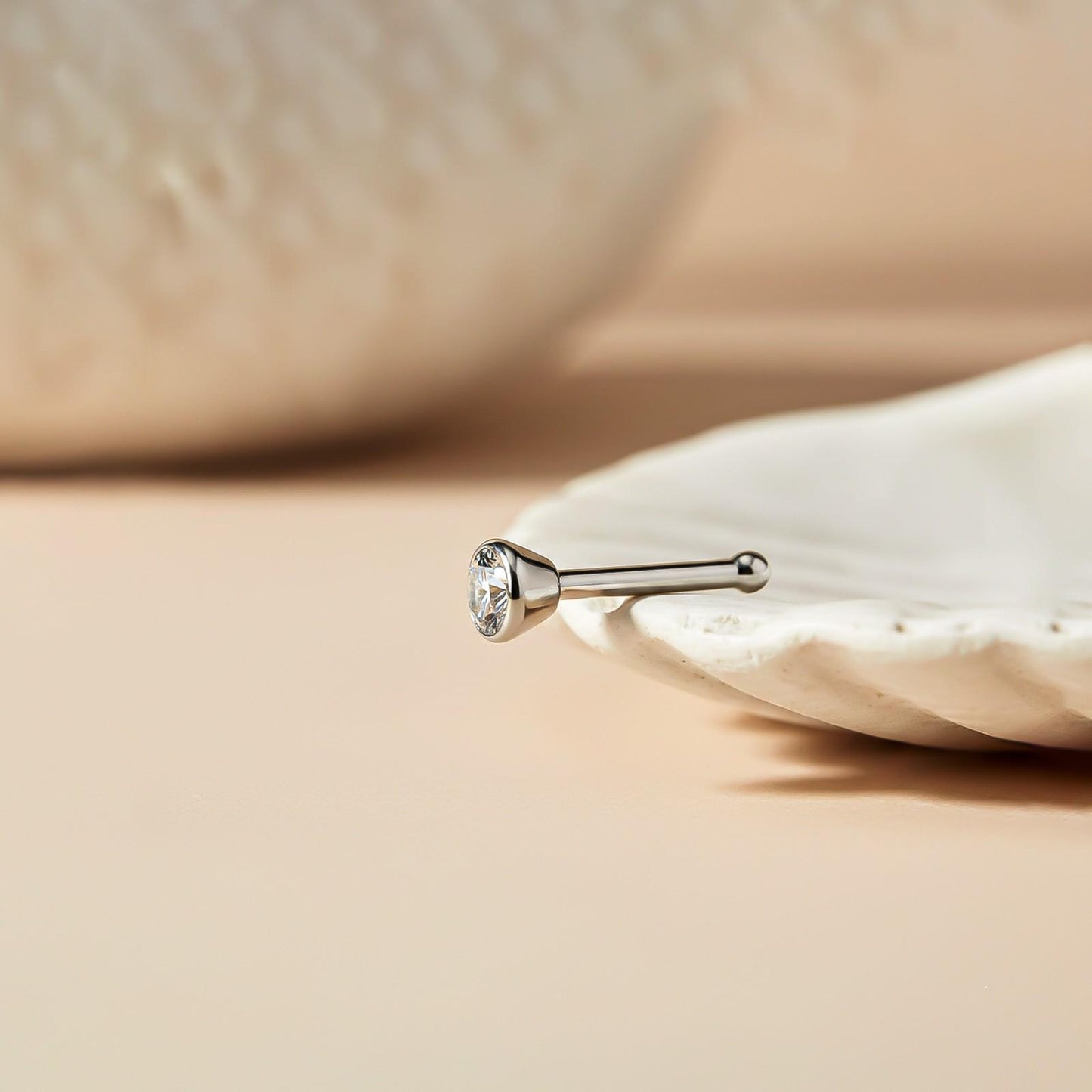 Silver Sterling Bezel Nose Ring (pack of 2)