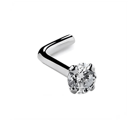 Silver Cubic Zircon Nose Stud (pack of 2)