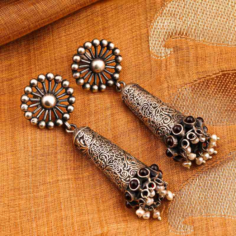 Oxidized Silver Earrings Women,