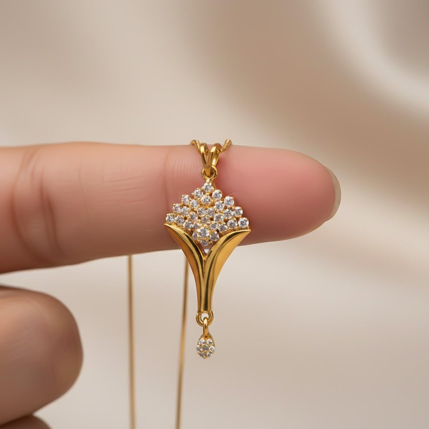 Golden Floral Bouquet Pendant