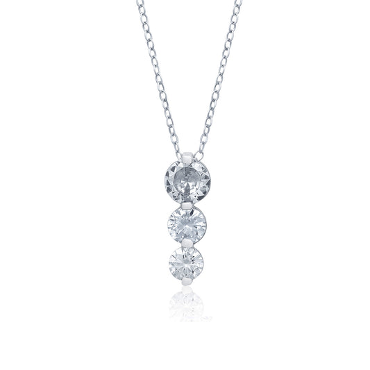 Sterling Silver Elegant Diamond Pendant