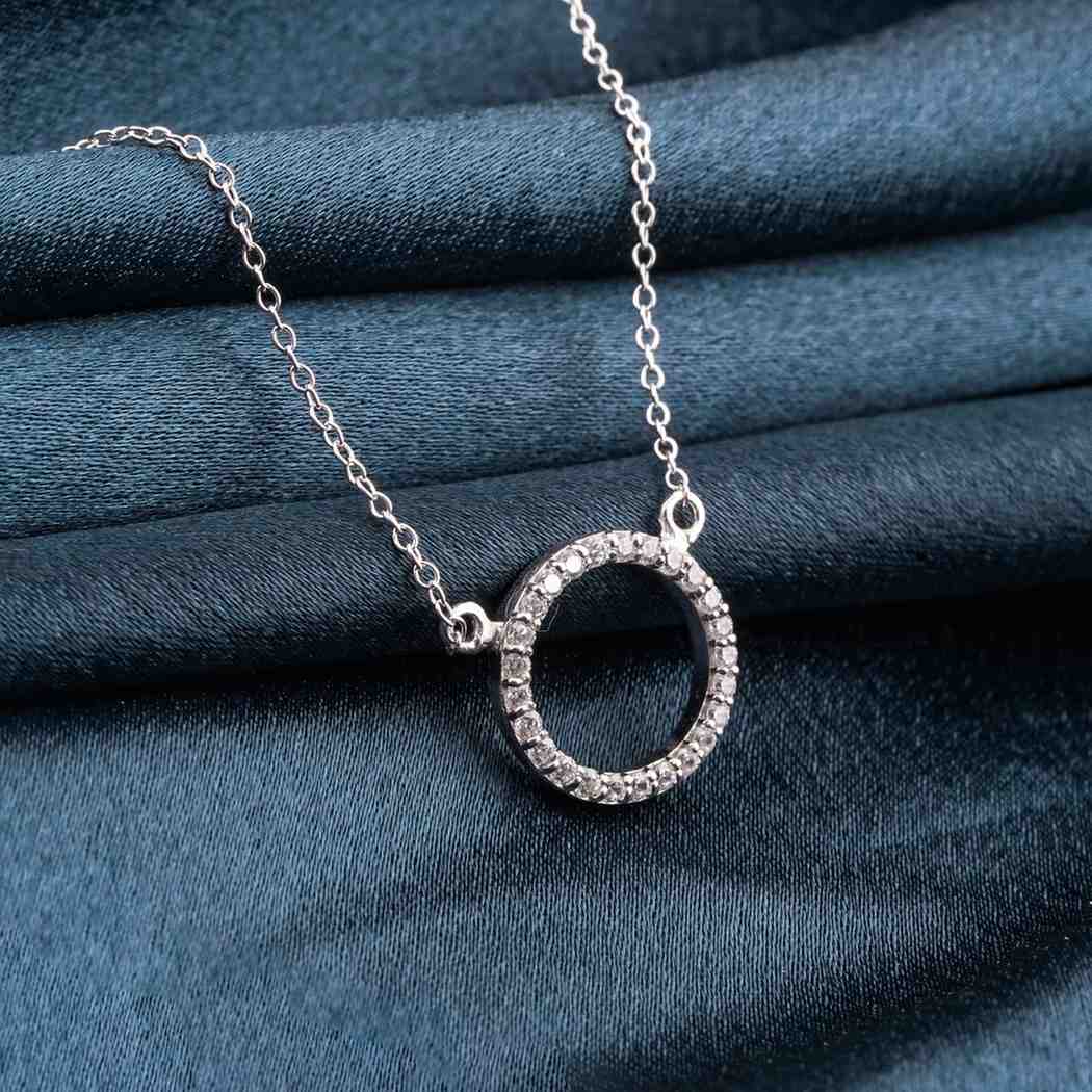 Silver Circle Minimalist Necklace - Main Image