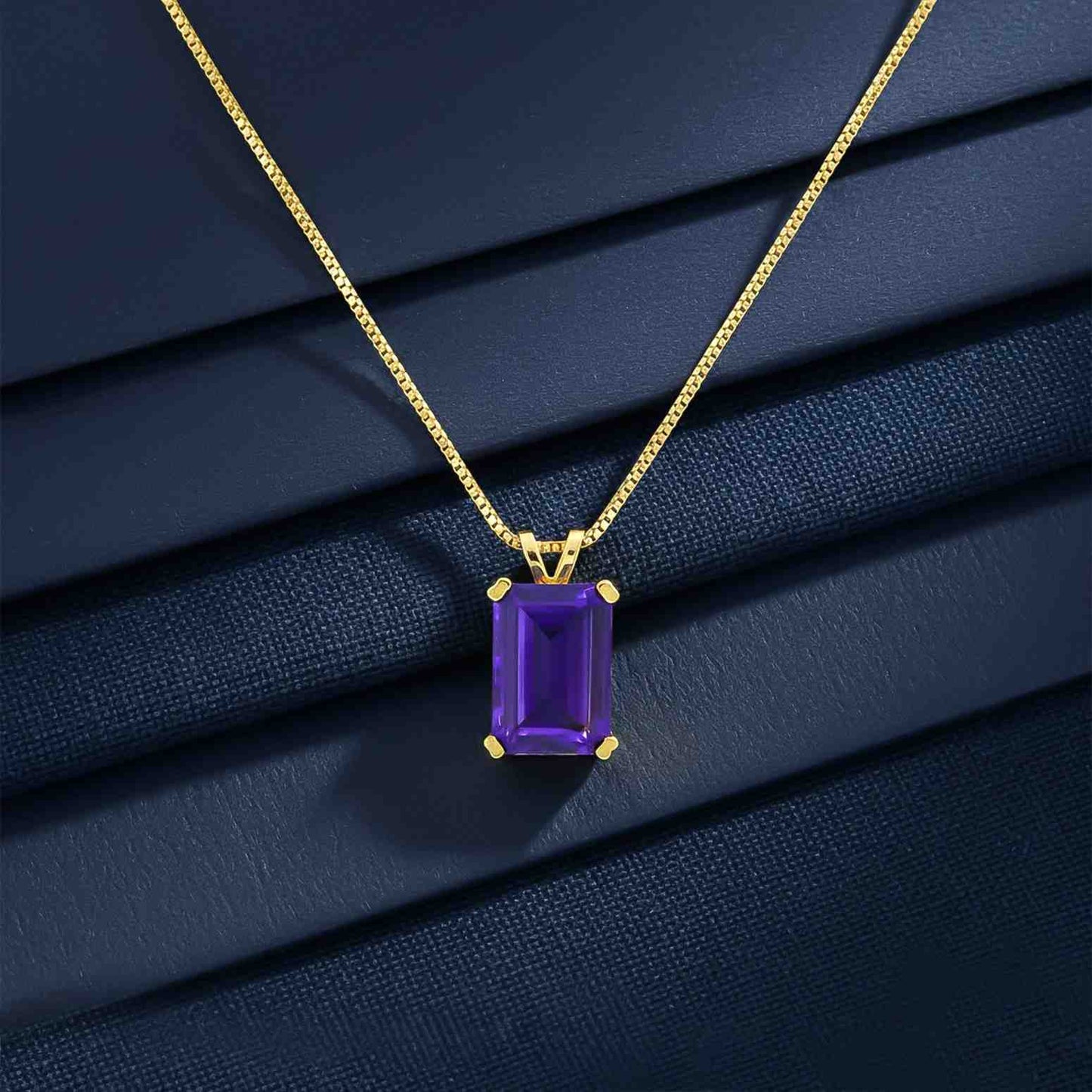 Golden Amethyst Minimalist Pendant