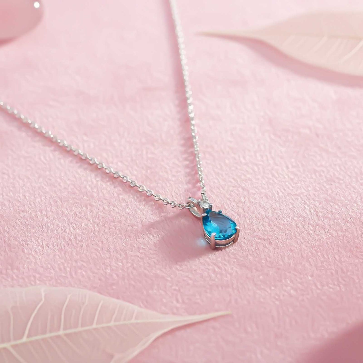 Silver Teardrop Topaz Pendant