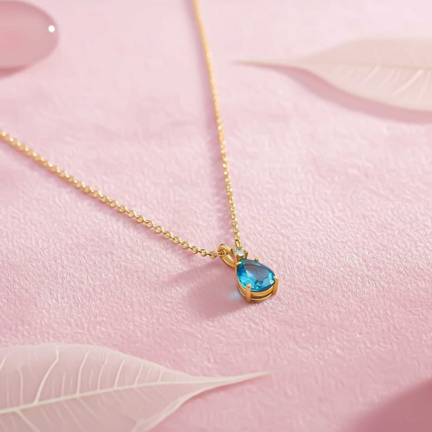 Golden Teardrop Topaz Pendant